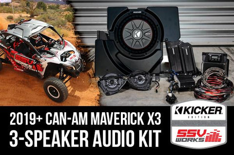 SSV Works Can-am Maverick X3 Complete Kicker 3 Speaker Plug-and-Play System