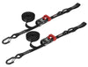 SPEED STRAP 1″ X 15′ RATCHET TIE DOWN W/ SNAP ‘S’ HOOKS AND SOFT TIE (2 PACK)