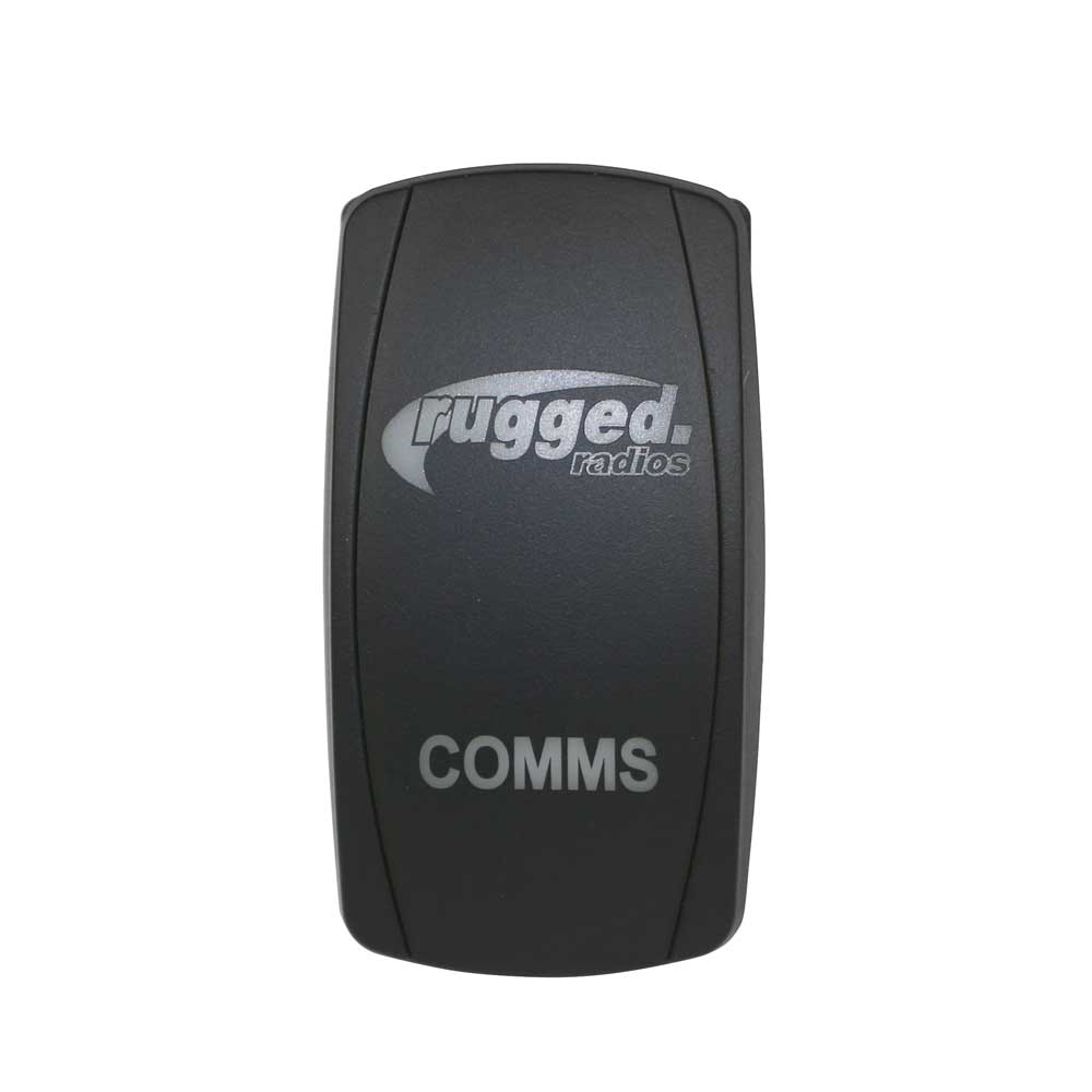 Waterproof Rocker Switch with Rugged Logo and Comms Label