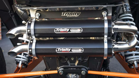 Trinity Racing RZR XP Turbo Dual Slip-On Black Exhaust 16-18