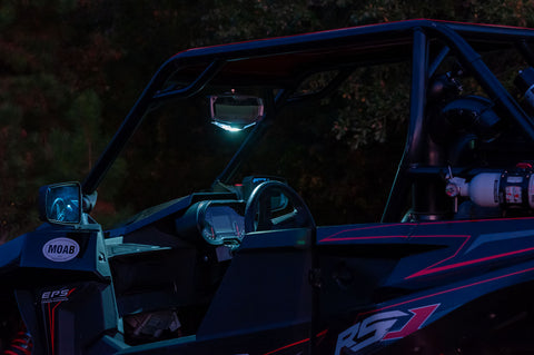 Halo-RA LED Rearview Mirror with Cast Aluminum Bezel – 1.75″ Round Tube