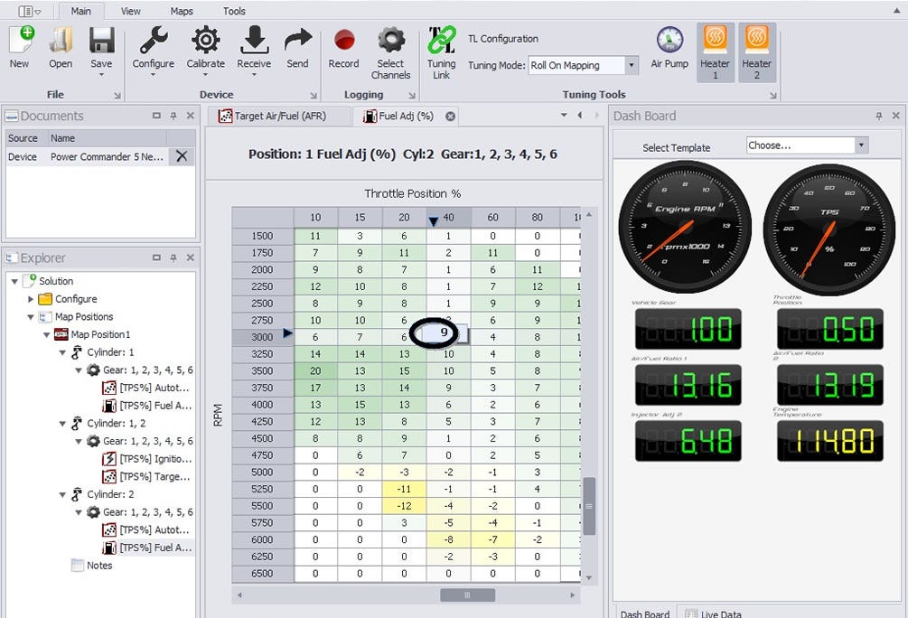 PowerCore fuel tuning air fuel ratio adjustment